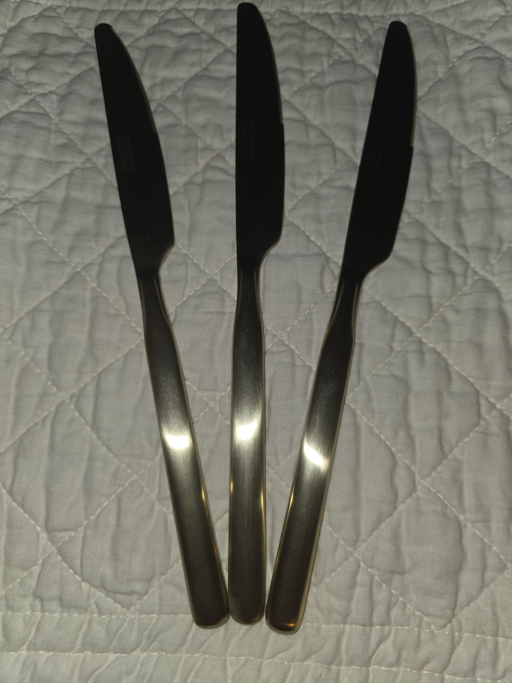 Cambridge Classic Stainless Steel Dinner Knife Set - Brushed Gold (Set of 3)